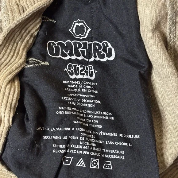 Empyre Suzie Khaki Corduroy Overalls Womens M Streetwear Utility - Picture 11 of 15